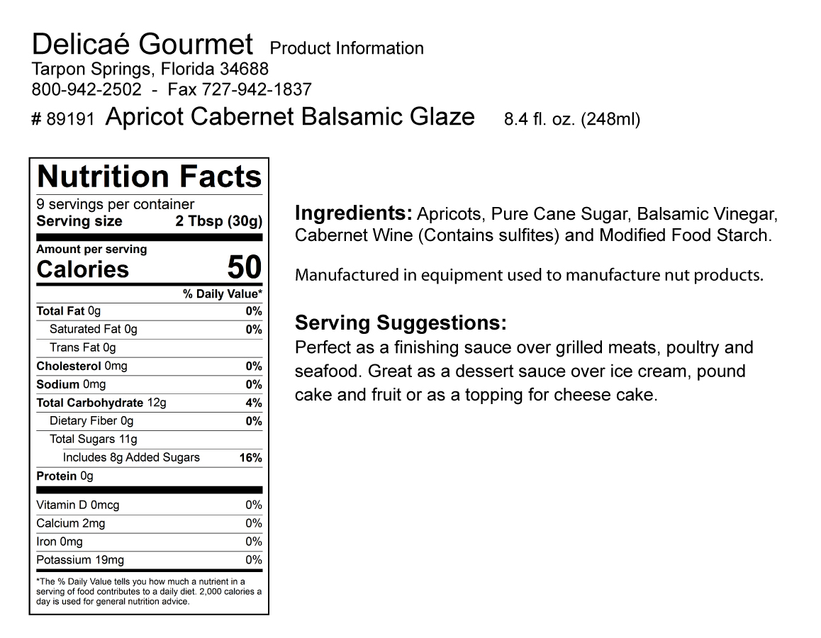 Apricot Balsamic Glaze "GlutenFree"